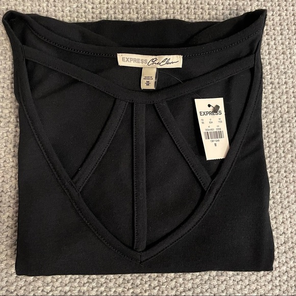 NWT Express black top with straps neck to chest - Picture 6 of 9